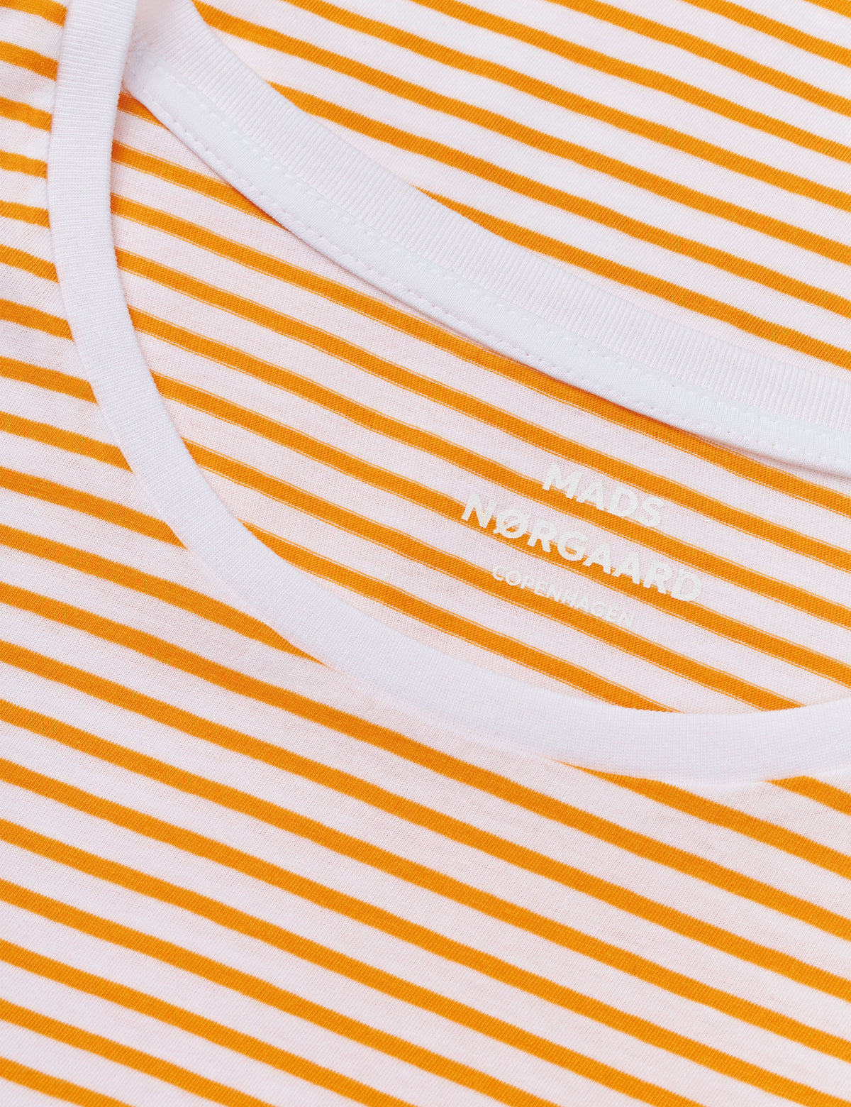 Fine Jersey Stripe Teasy Tee FAV, Brilliant White/Zinnia