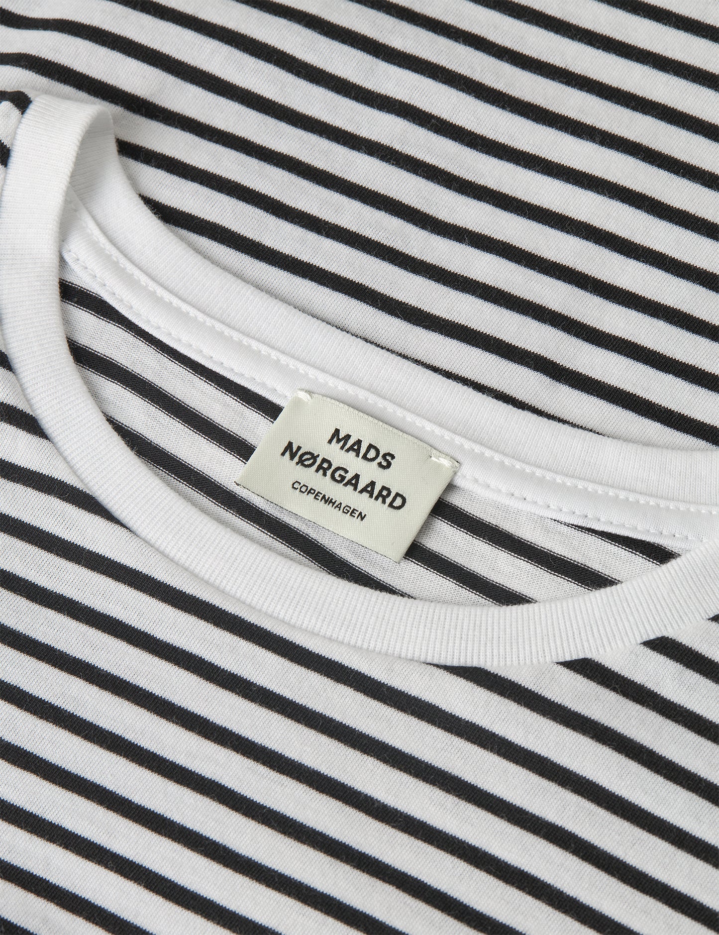 Fine Jersey Stripe Tuvina Tee FAV, White/Black