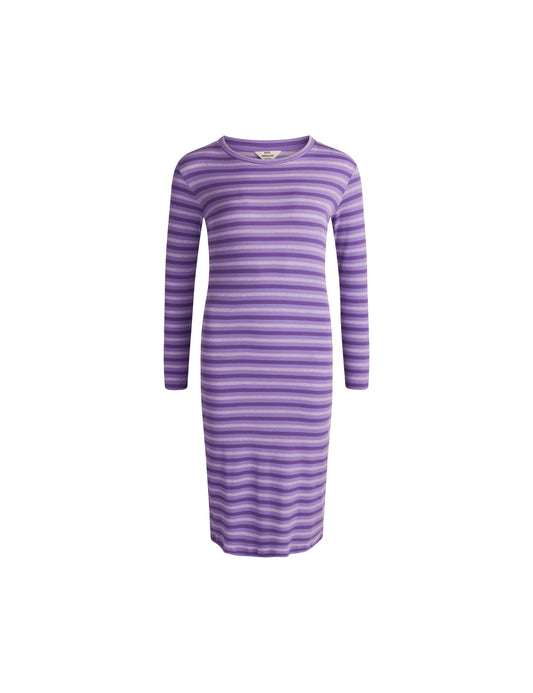 2x2 Lurex Stripe Duba Dress,  2x2 Stripe/Paisley Purple