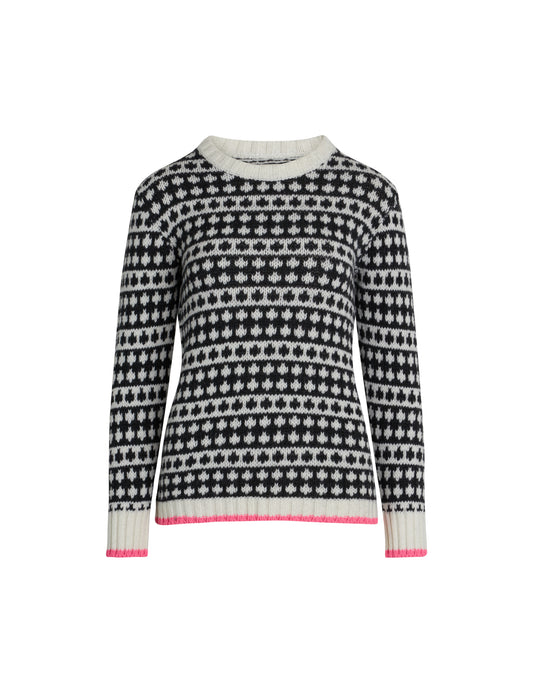 Recycled Iceland Kimilla Sweater, Dark Grey Melange/Winter White
