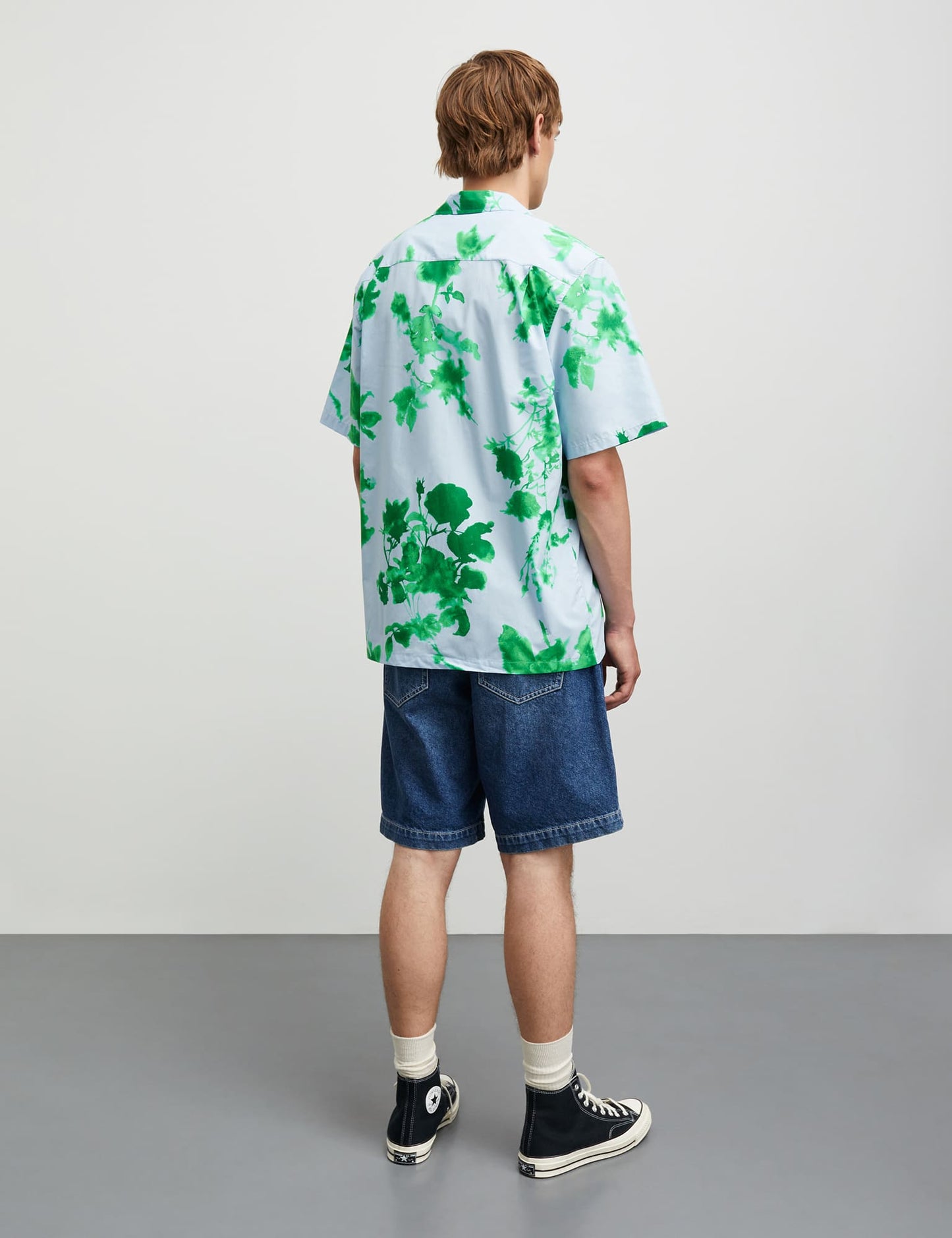 Prime Cotton Poplin Kenji AOP Shirt SS, Cashmere Blue