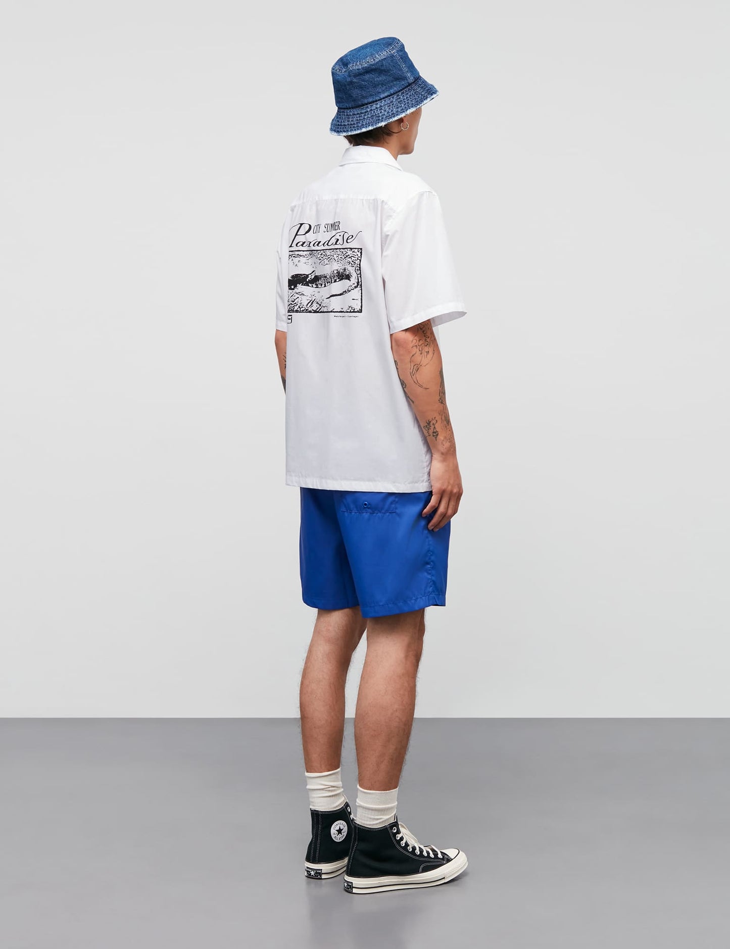 Prime Cotton Poplin Kenji Paradise Shirt SS, White