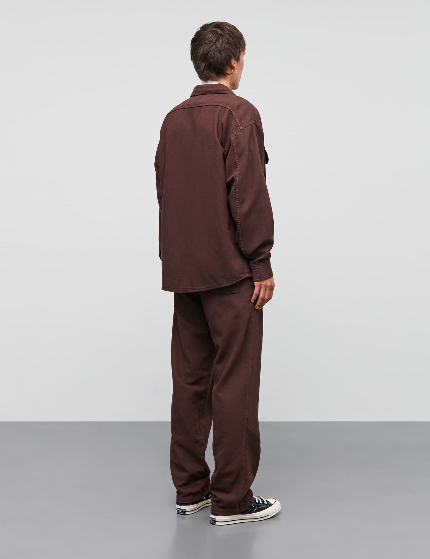 Cotton Linen Work August Shirt, Chicory Coffee