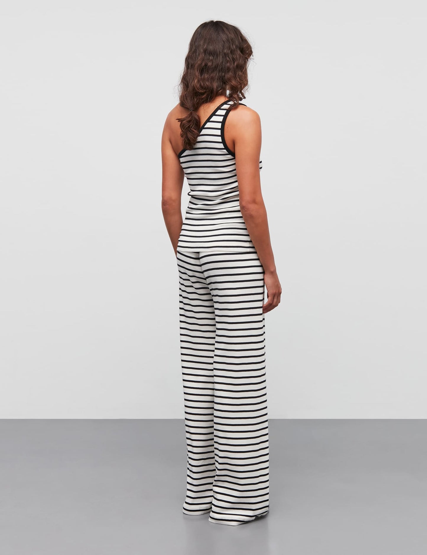 2x2 Cotton Stripe Kitty Top, Vanilla Ice/Black