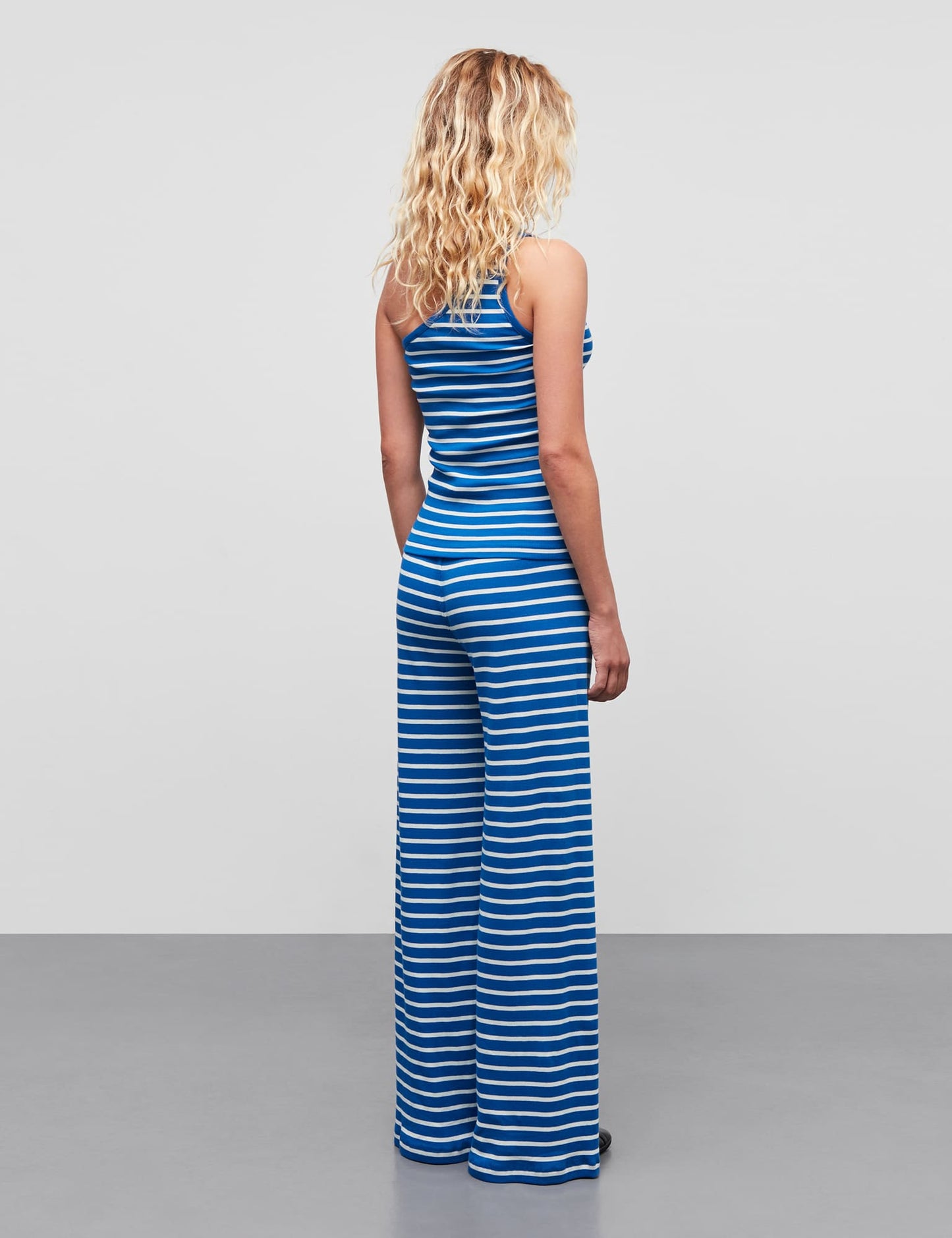 2x2 Cotton Stripe Kitty Top, Surf The Web/Vanilla Ice