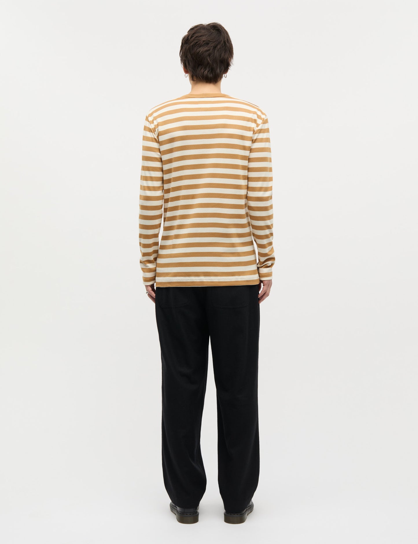 Midi Rib Tobias Tee LS, Seedpearl/Ermine