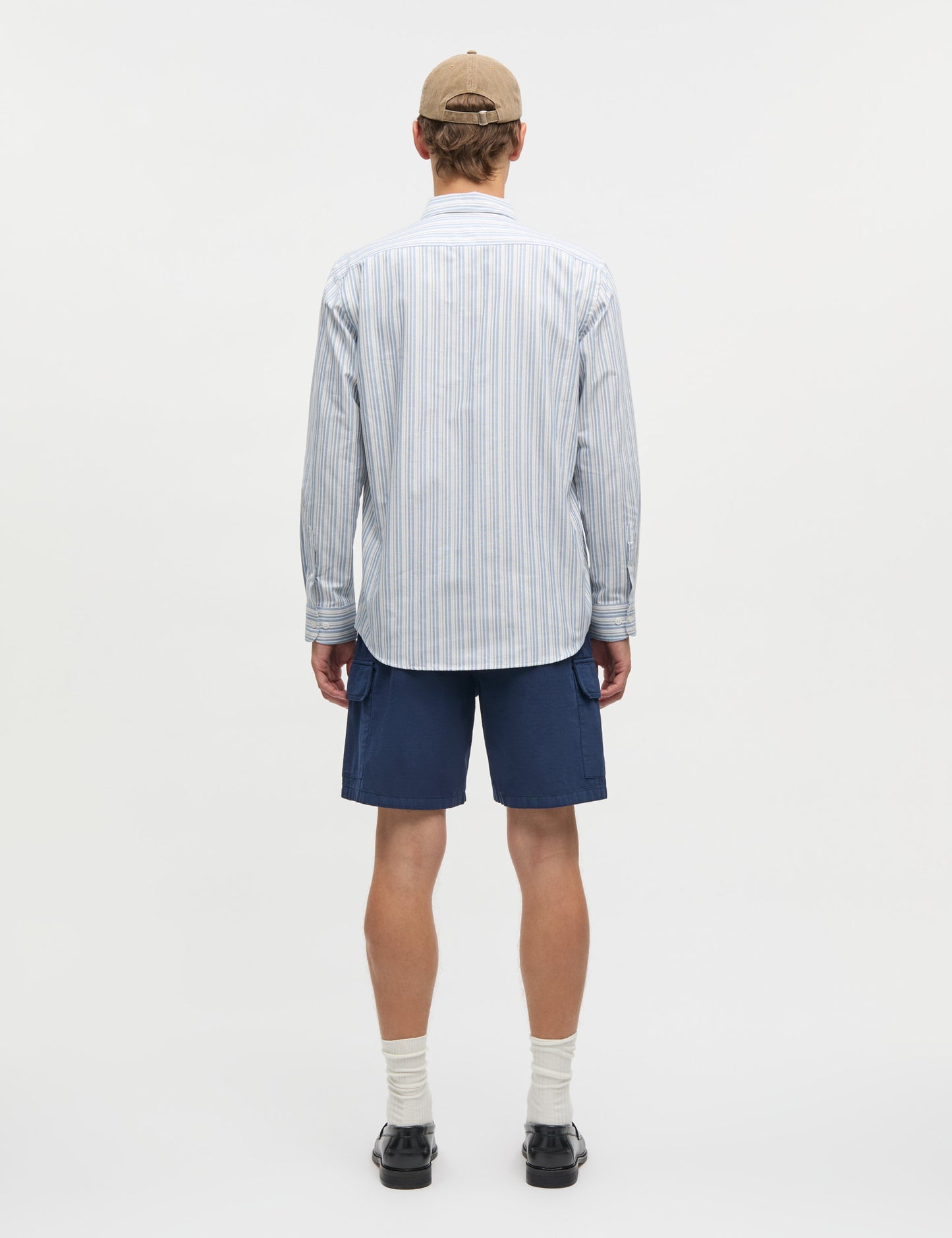 Cotton Oxford Sune Stripe Shirt BD FAV, Bright Cobalt