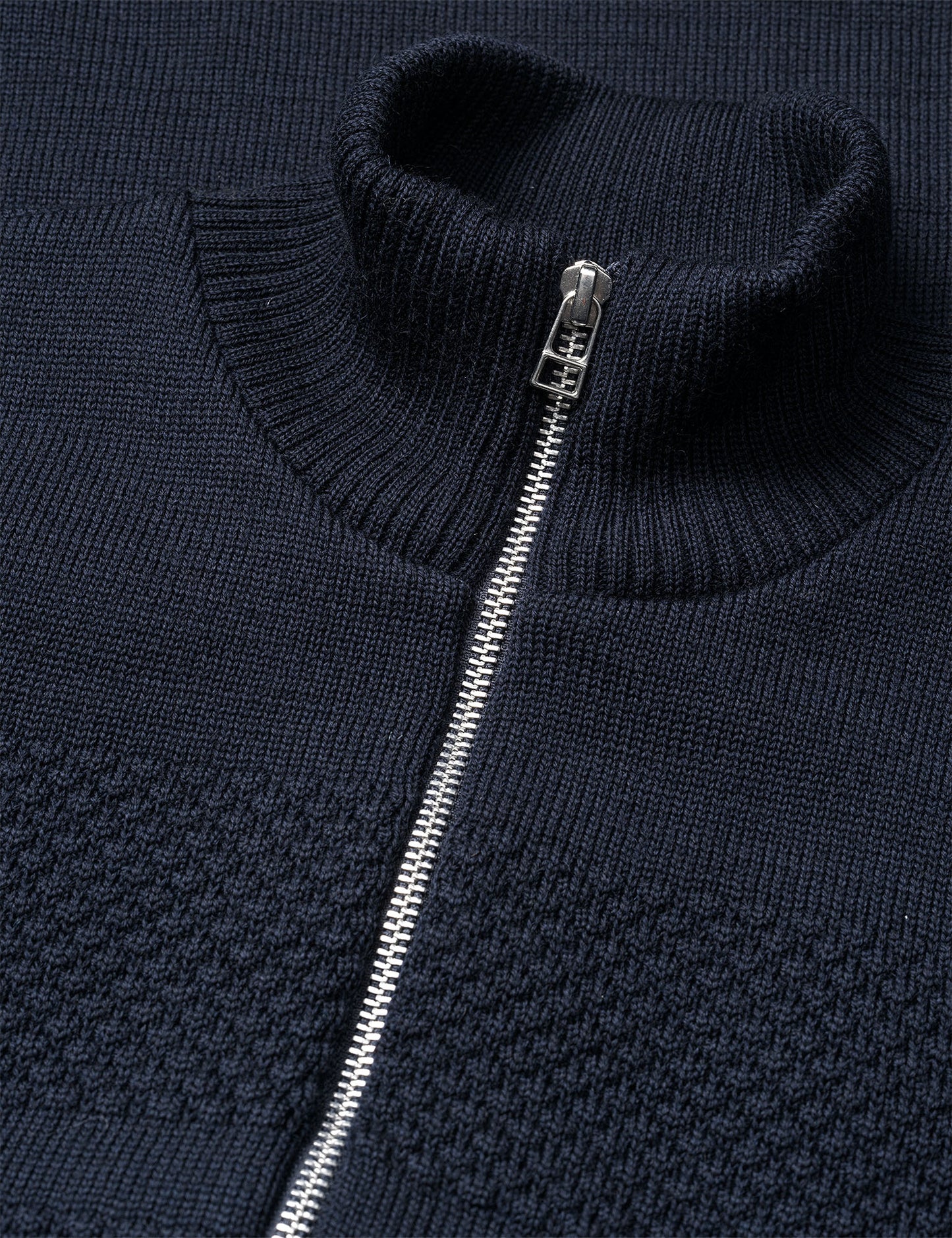 Wool Klemens Half Zip Knit, Sky Captain