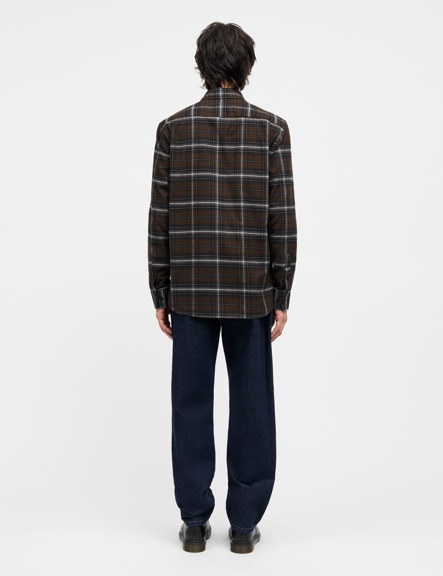 Cotton Flannel Check Sune Shirt, Demitasse Check