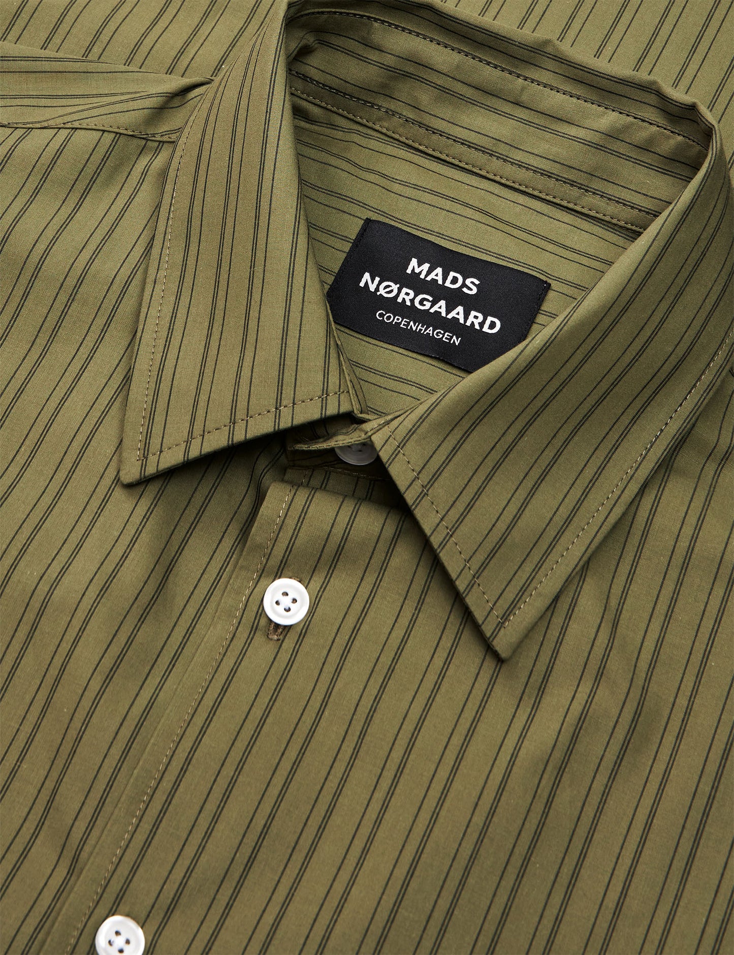 Prime Cotton Poplin Sune Shirt, Four Leaf Clover/Black Stripe