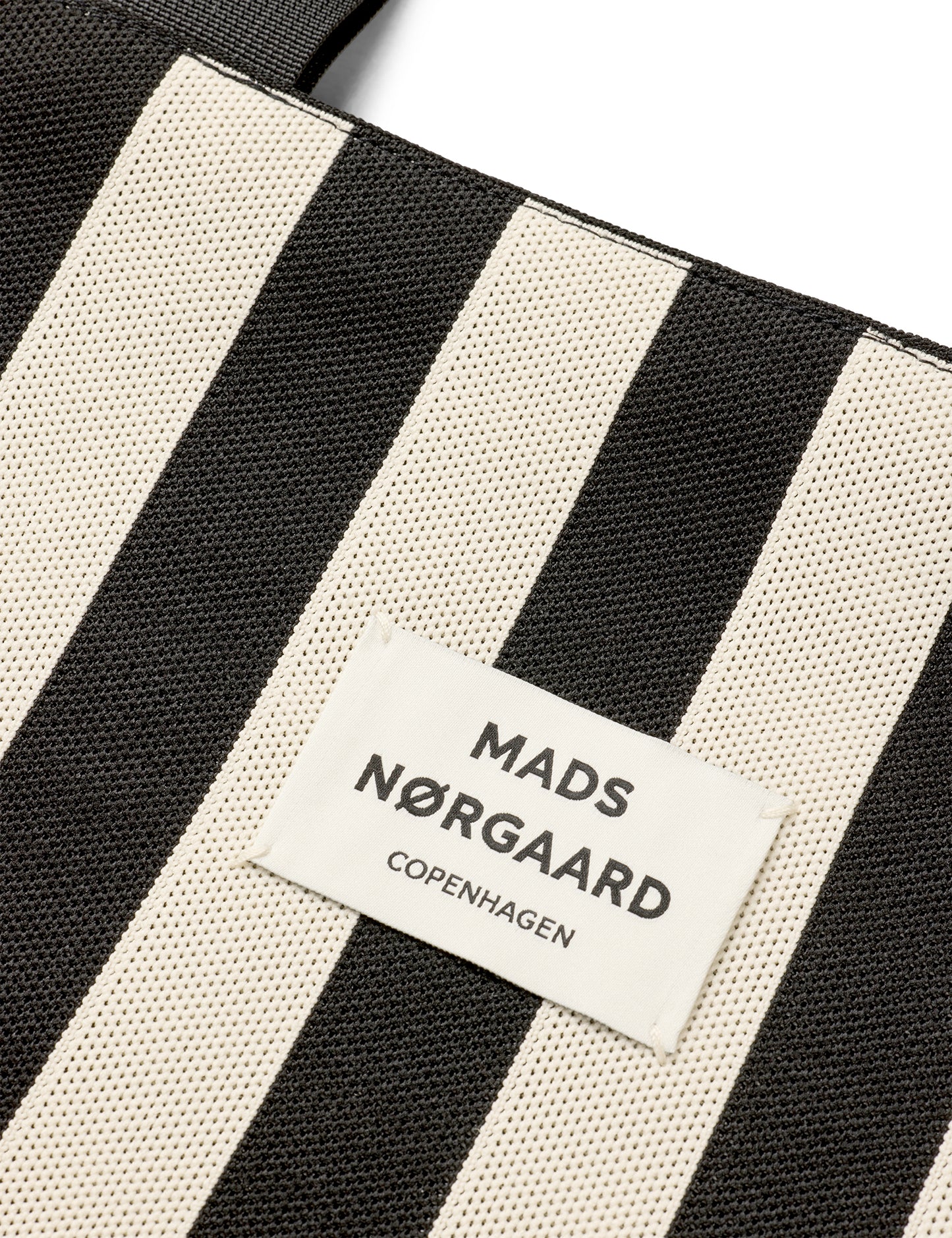 Knit Stripe Tote Bag, Black