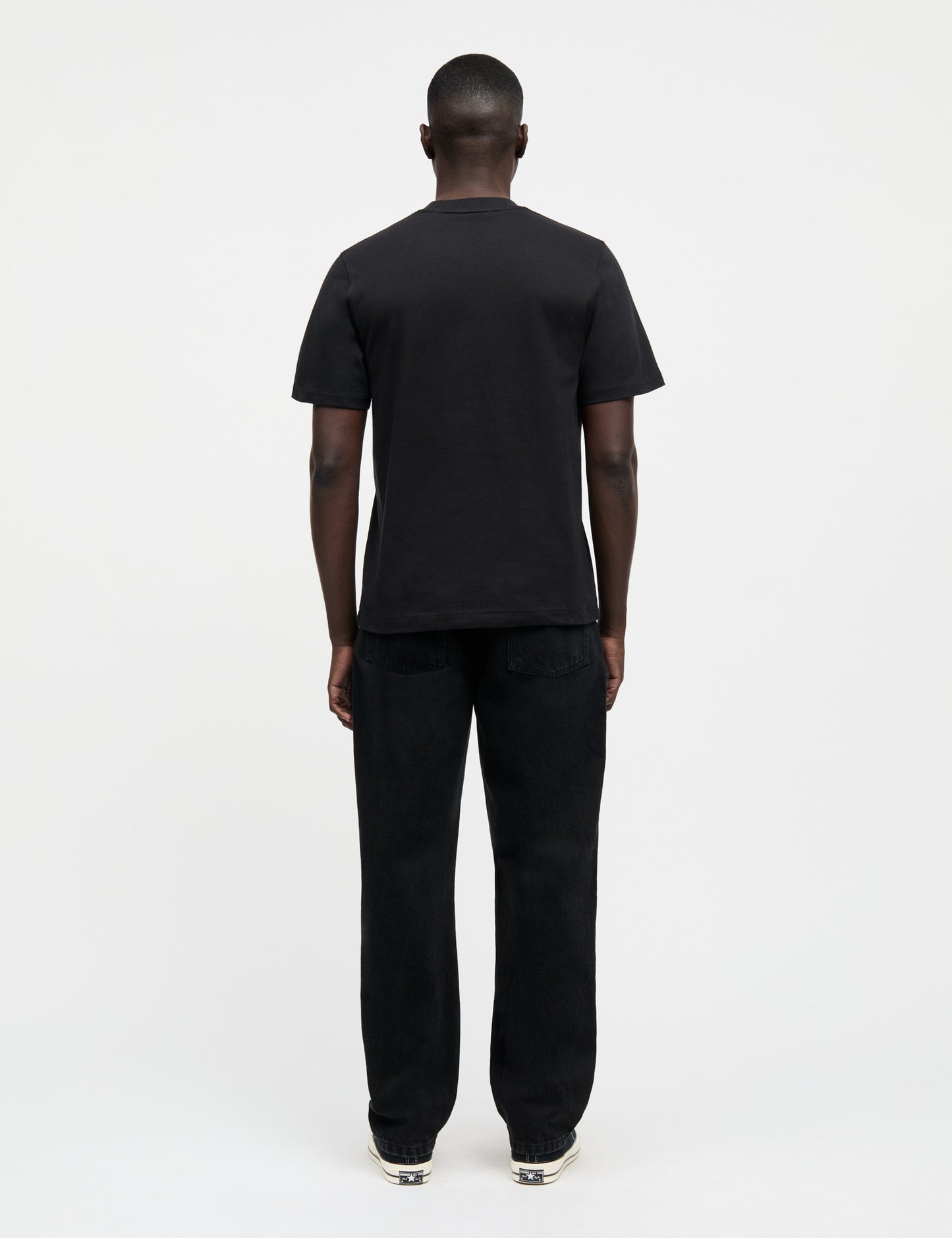 Cotton Jersey Spiral Frode Tee, Black