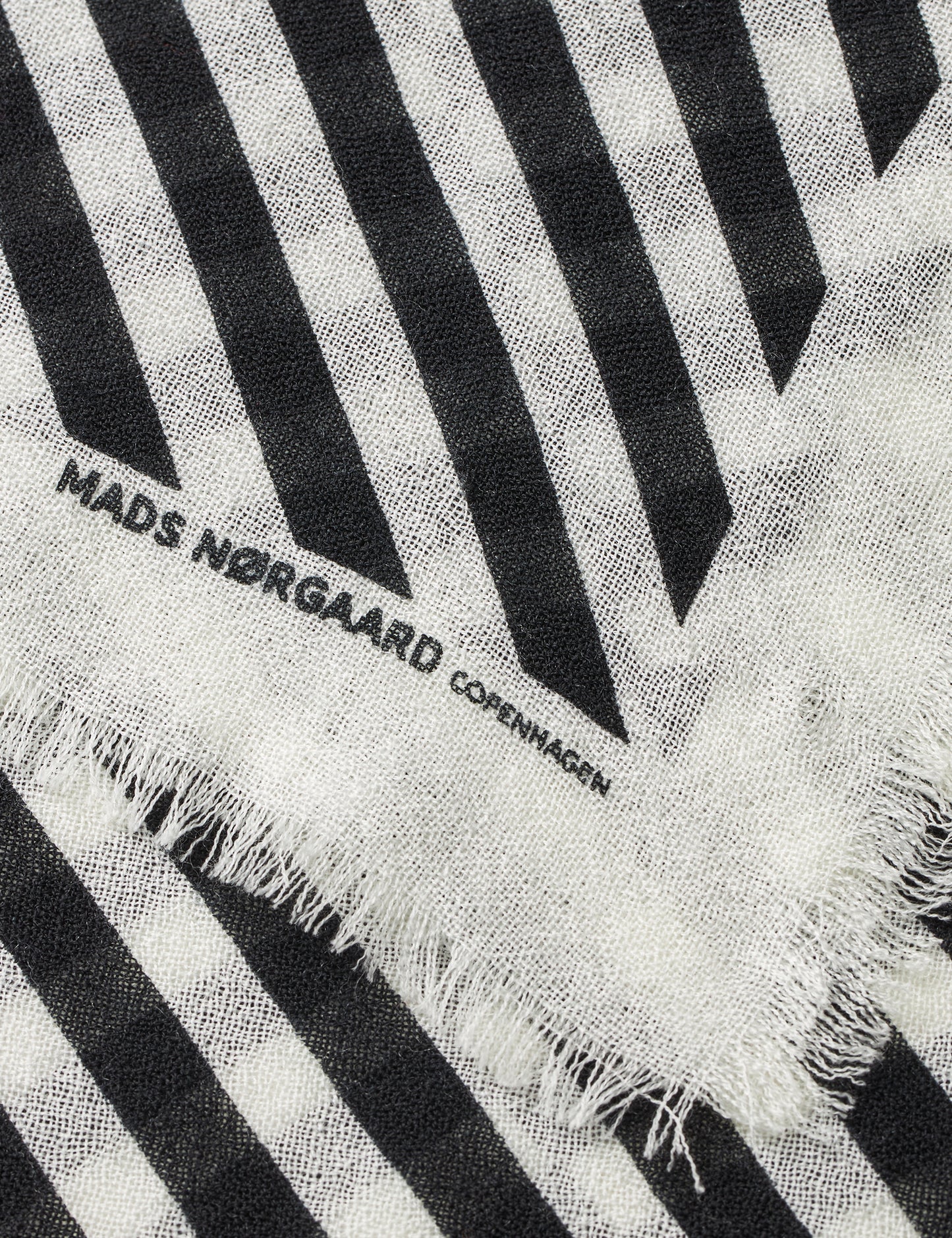 Soft Wool Self Scarf, Black Stripe