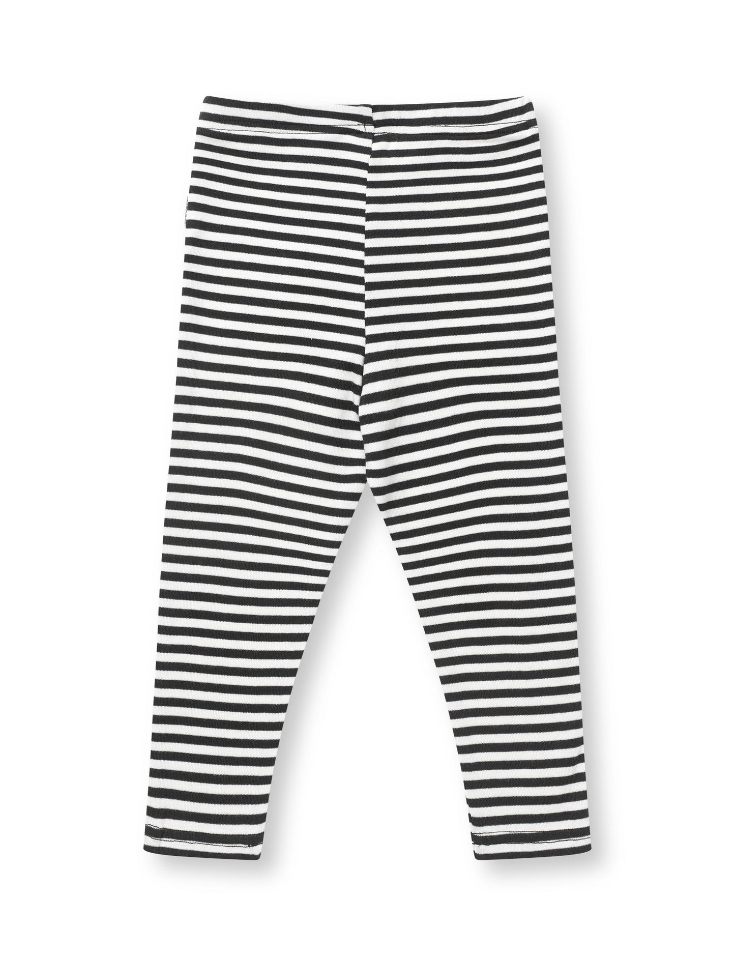 Soft Duo Striped Pumini Leggins, Black/Vanilla Ice