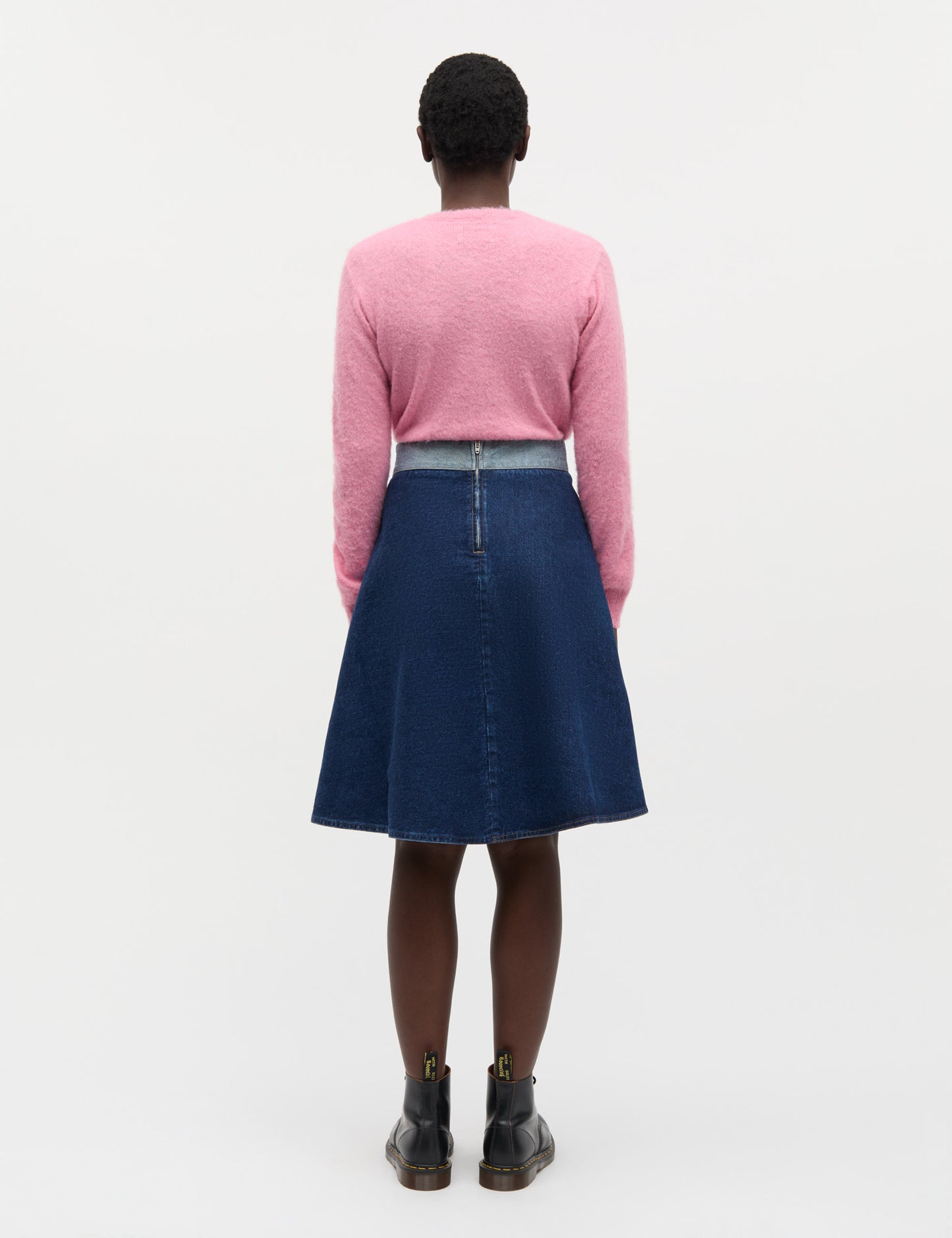 Luke Denim Stelly Skirt Block, Mid Blue Denim