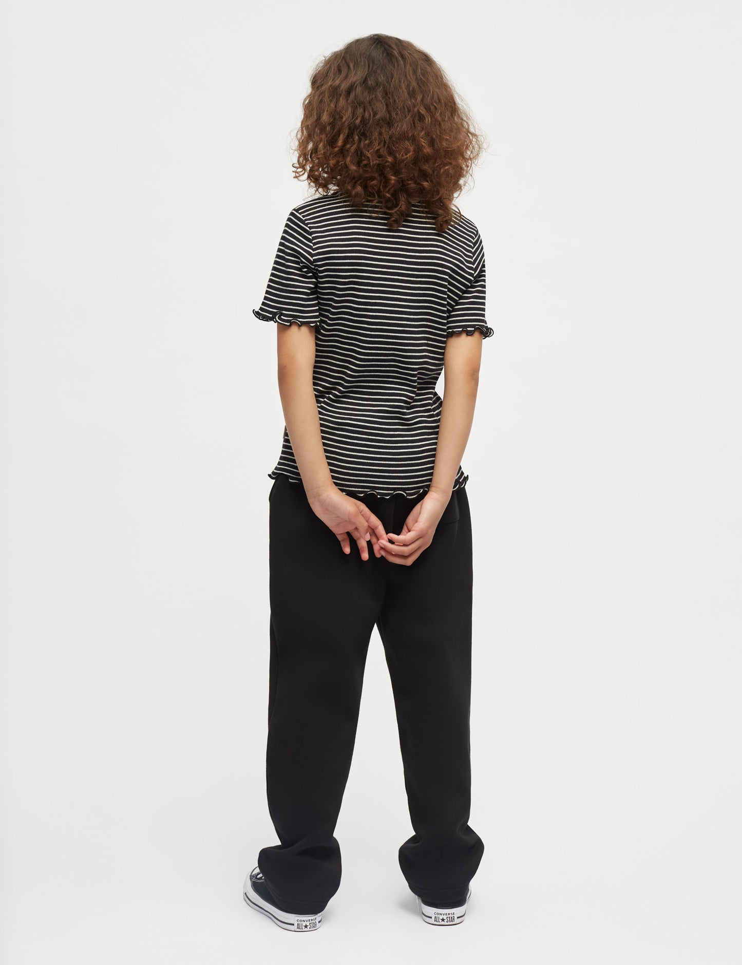2x2 Cotton Stripe Tiki Tee, Black/Vanilla Ice