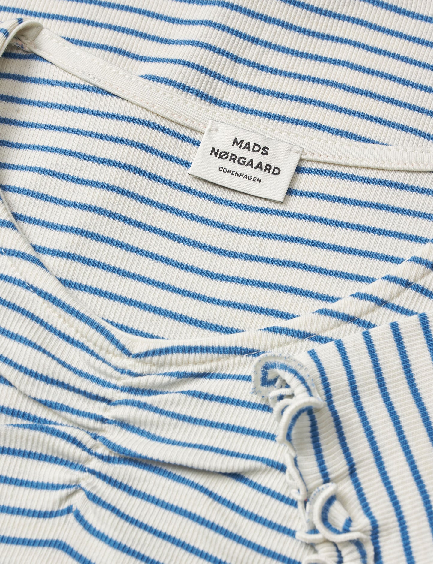 2x2 Cotton Stripe Tiki Tee, Vanilla Ice/Bright Cobalt