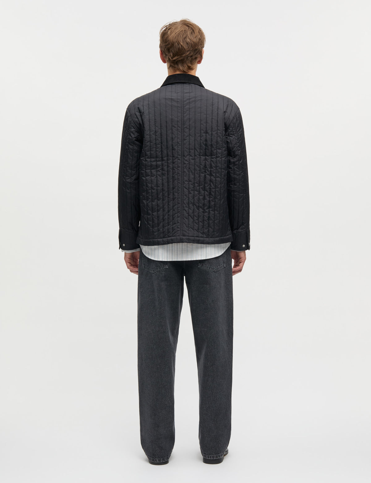 Quilt Chore Jacket, Black
