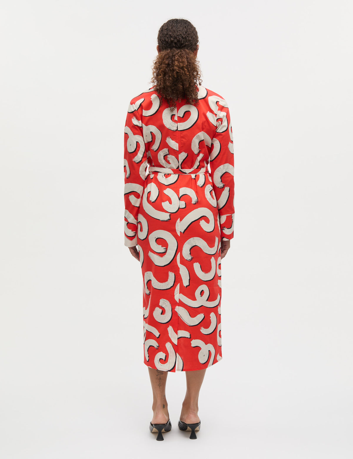 Colleen Oda Dress AOP, Swirl AOP/Fiery Red