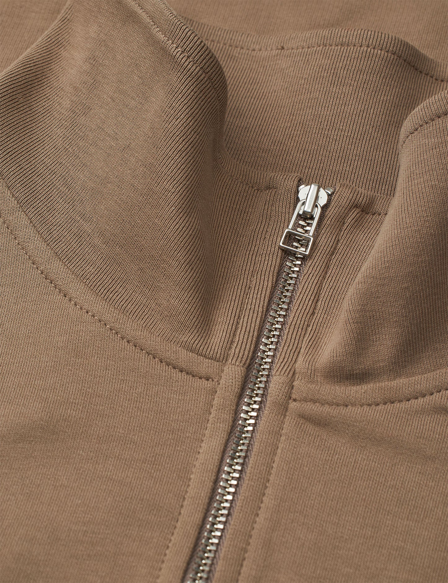 Light Terry Hans Half zip Sweat, Walnut
