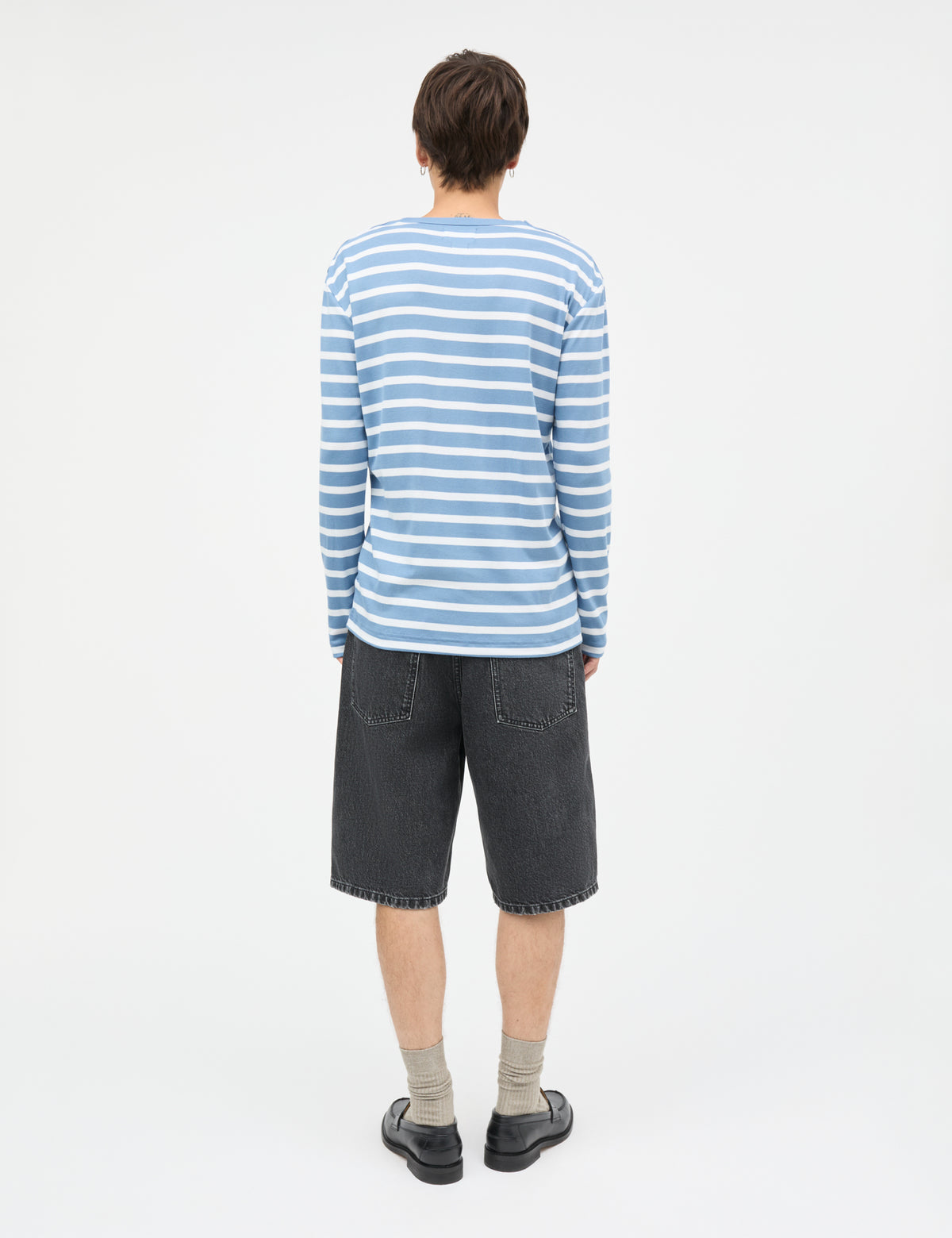 Arizona Black Denim Hannes Shorts, Black Grey Stone Wash