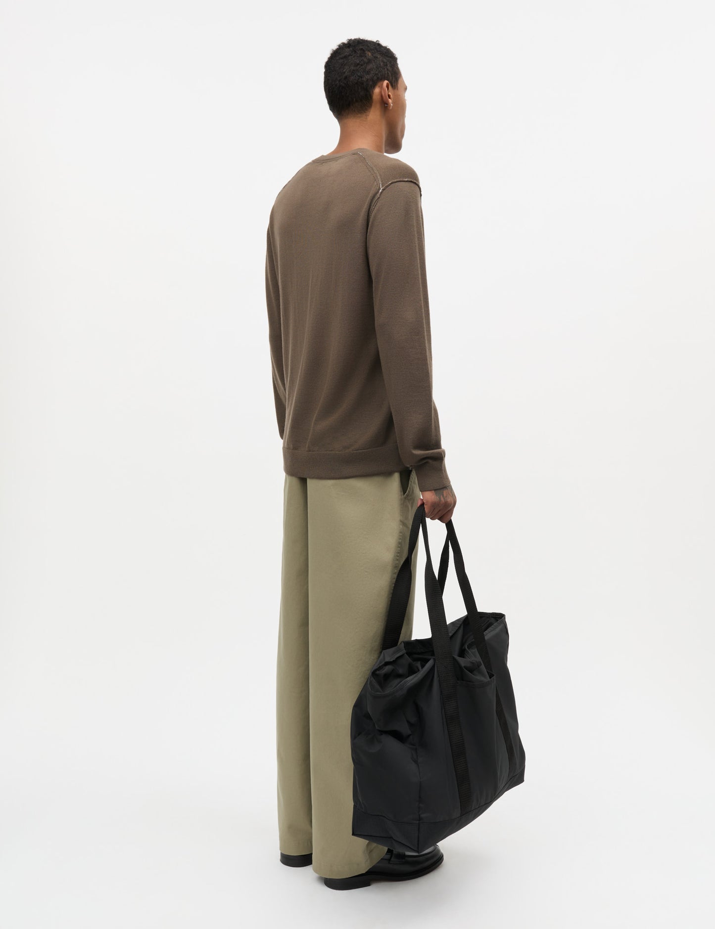 Merino Wool Contrast Jules Knit, Tarmac