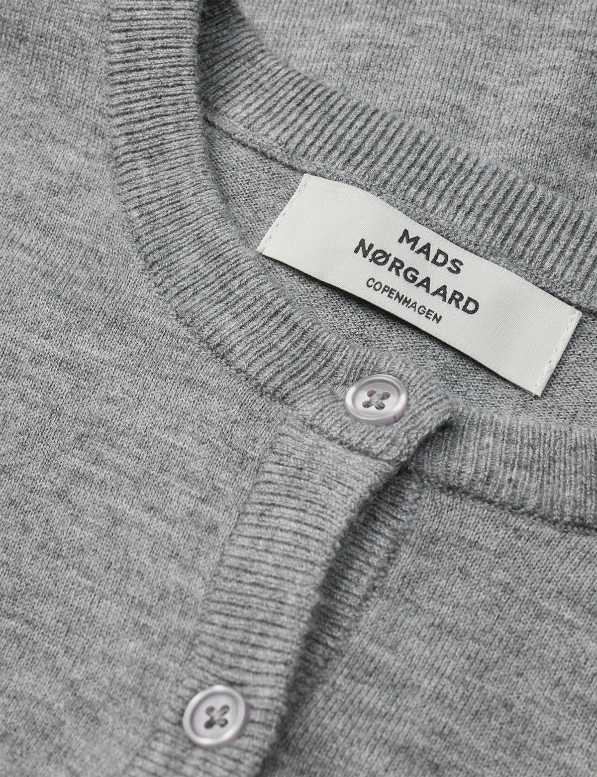 Fine Merino Charlie Knit, Mid Grey Melange