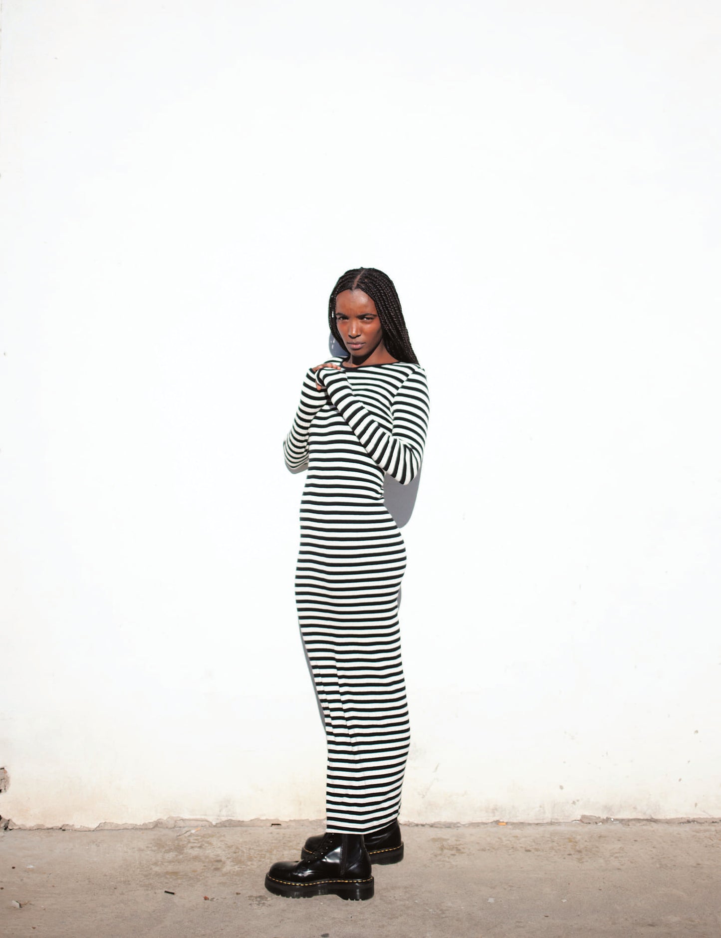 NPS Long John Dress Broadway, Black/Ecru