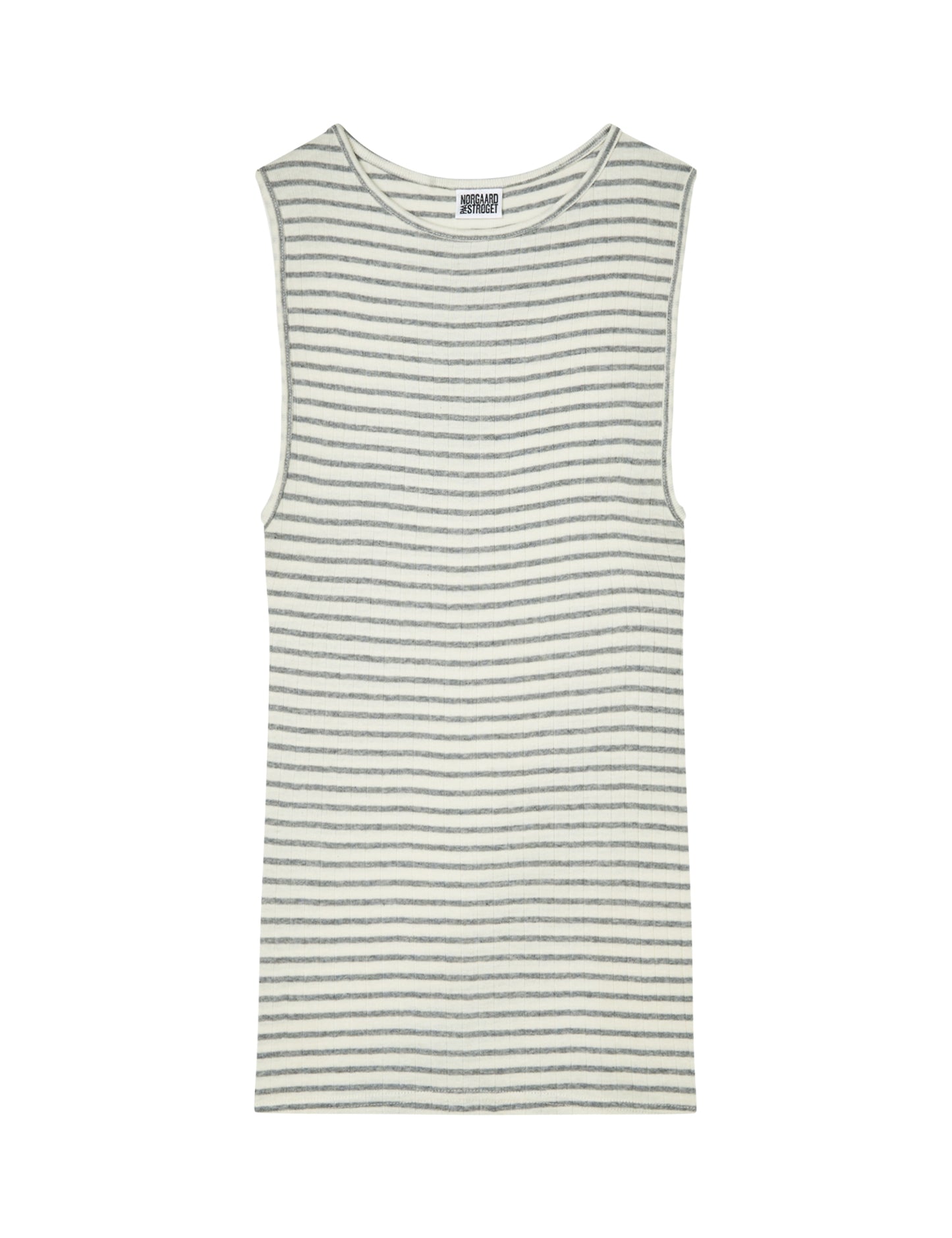 NPS Tank Top NPS Stripe, Ecru/Light Grey