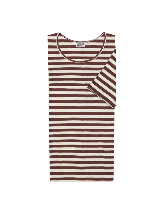 101 Short Sleeve Broadway, Brown/Ecru