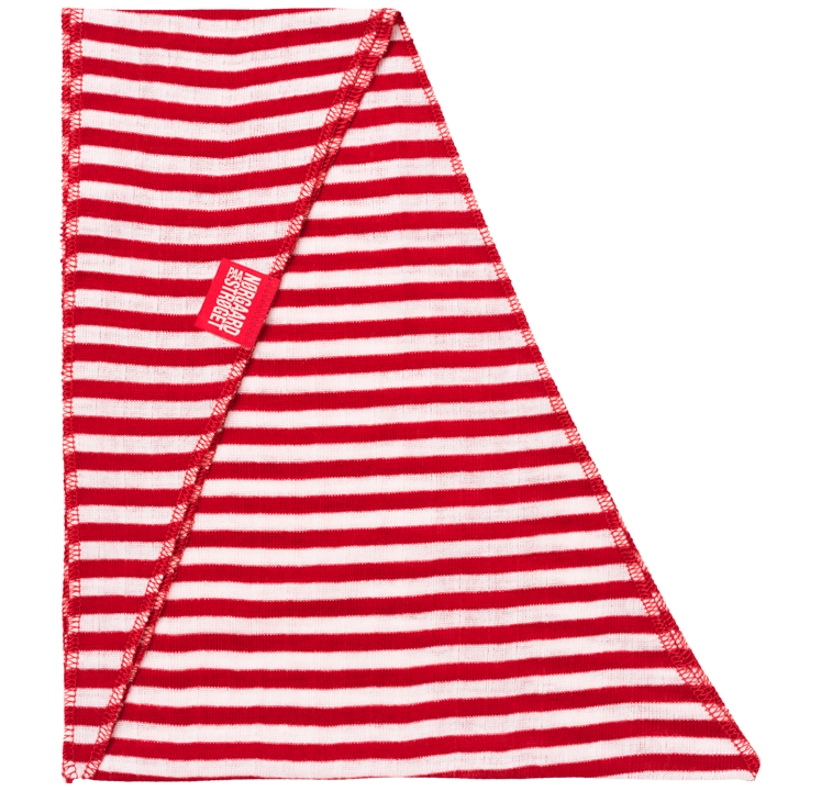 NPS Scarf Triangle Wool, Red/Ecru