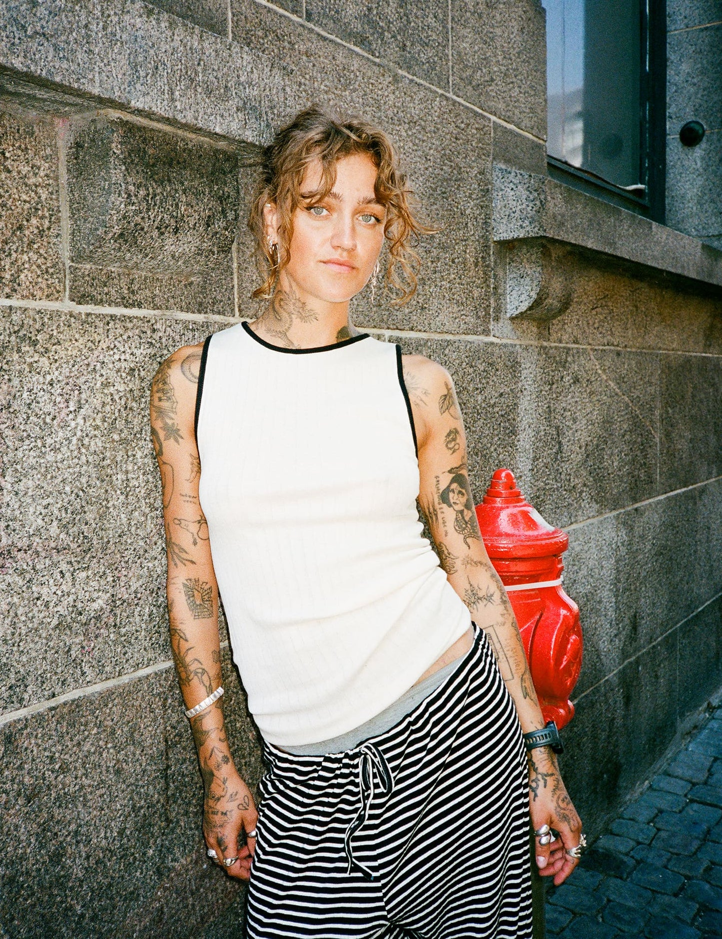 NPS Tank Top Kontrast, Ecru/Black