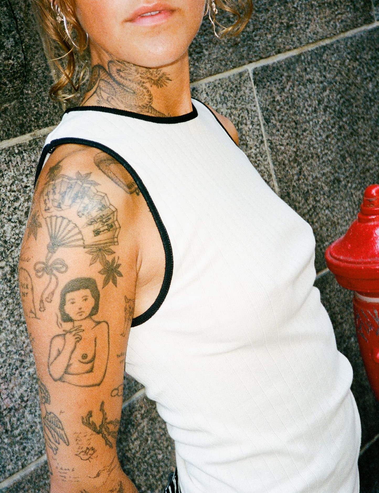 NPS Tank Top Kontrast, Ecru/Black