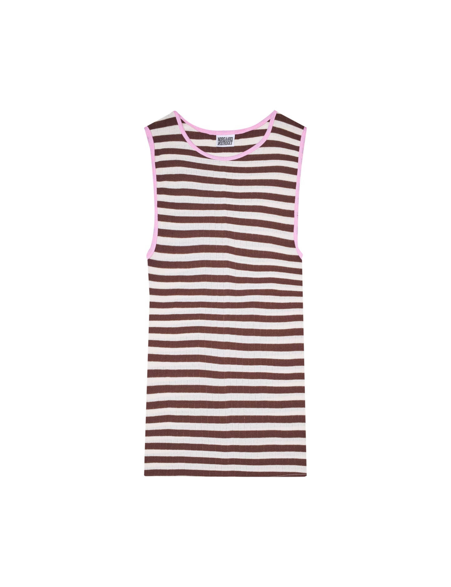 NPS Tank Top Kontrast, Brown/Ecru/L.Pink