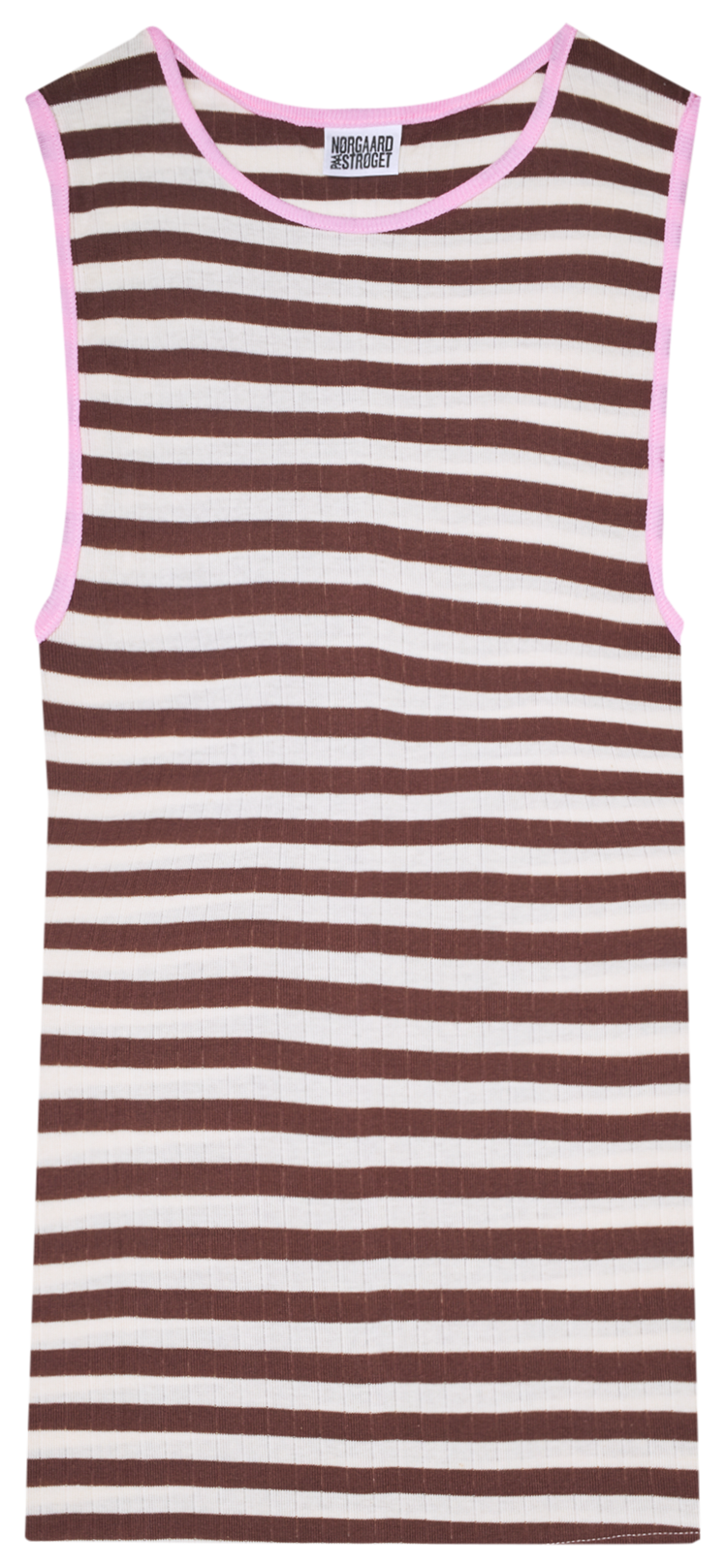 NPS Tank Top Kontrast, Brown/Ecru/L.Pink