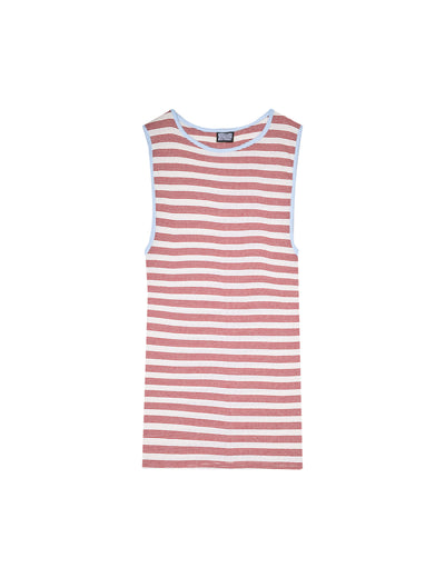 NPS Tank Top BW Stripe, Ecru/wine/Lt blue