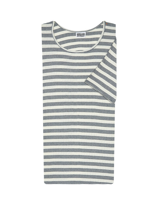 101 Short Sleeve BW Stripe, Ecru/Marine