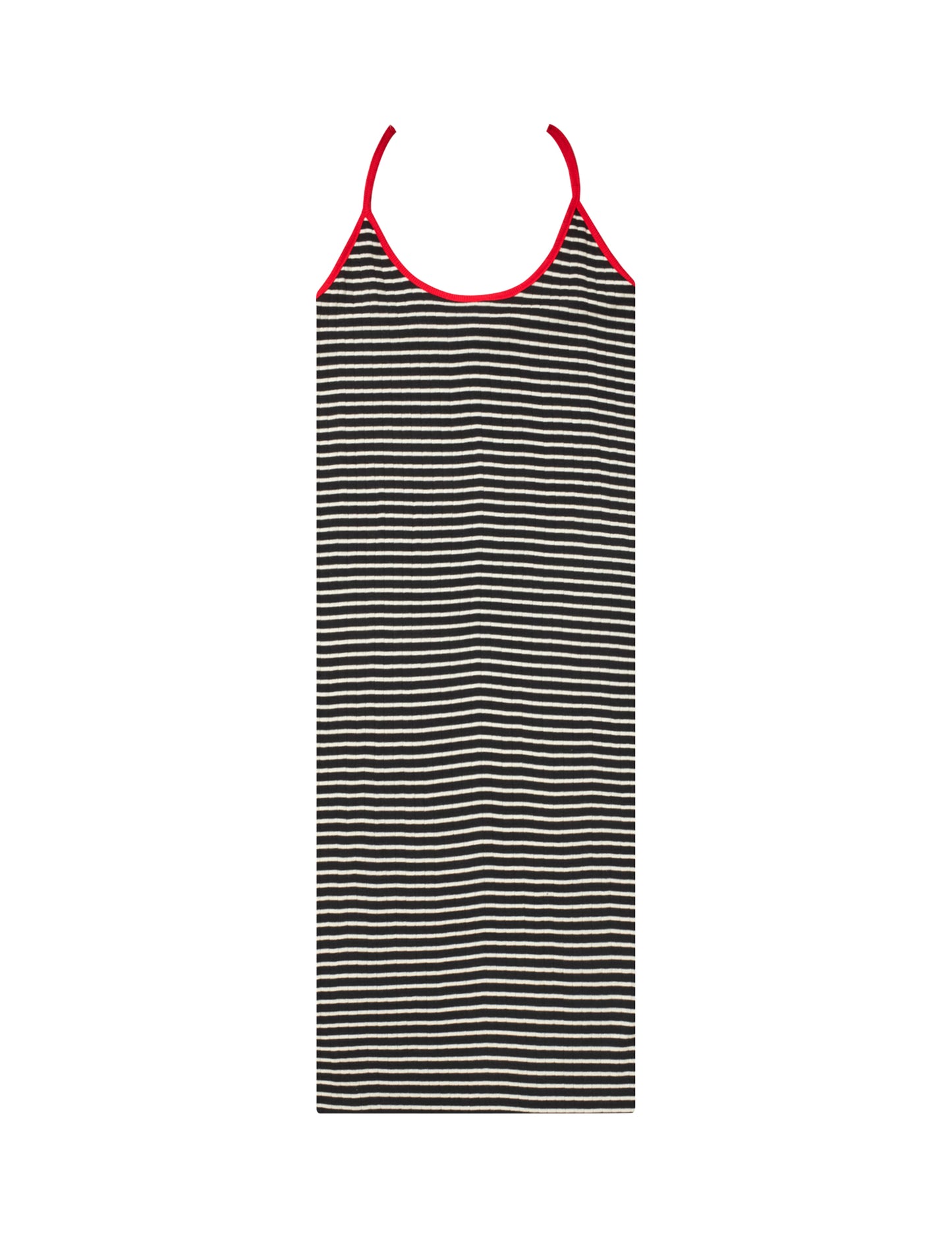 NPS Strap Dress Mini NPS Stripe, Black/Ecru/Red