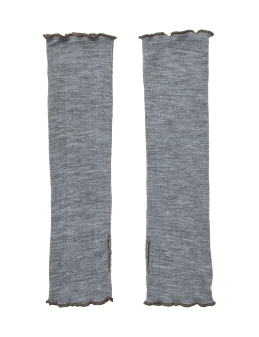 ELLE Wristwarmer Wool, Grey Mel/Capers