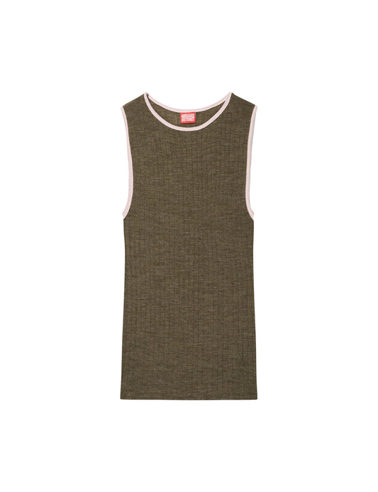 NPS Tank Top Wool Kontrast, Capers/Rose
