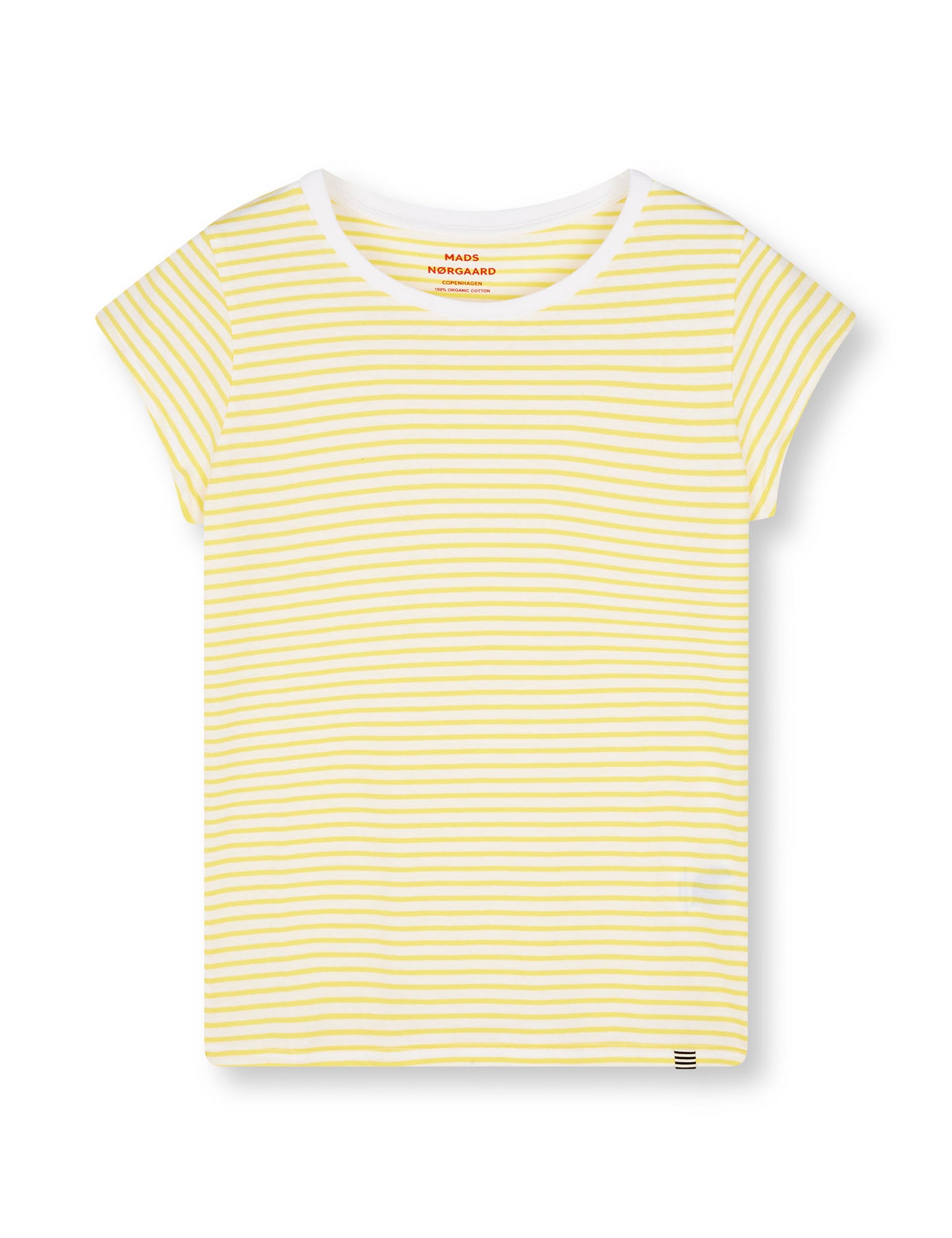 Fine Jersey Stripe Teasy Tee FAV, Brilliant White/Lemon Zest