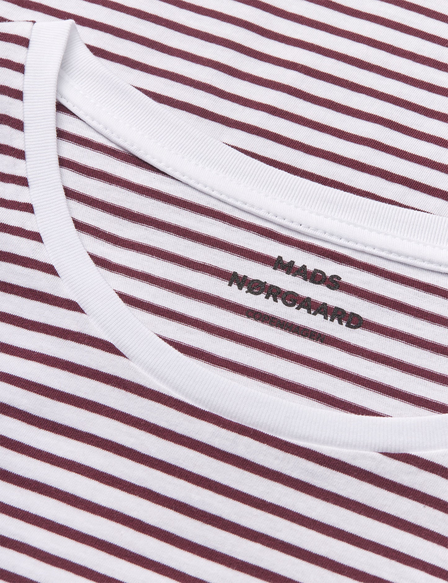 Fine Jersey Stripe Teasy Tee FAV, Brilliant White/Winetasting