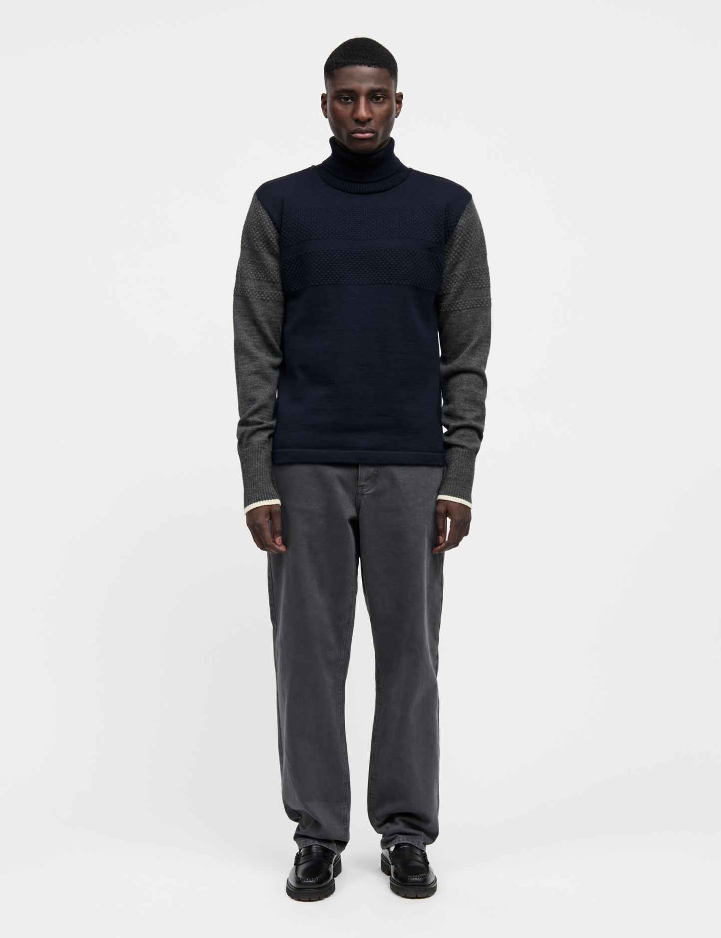 Wool Klemens Knit, Parisian Night/Charcoal Melang