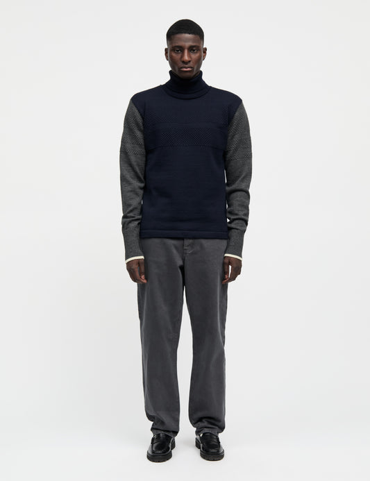 Wool Klemens Knit, Parisian Night/Charcoal Melang