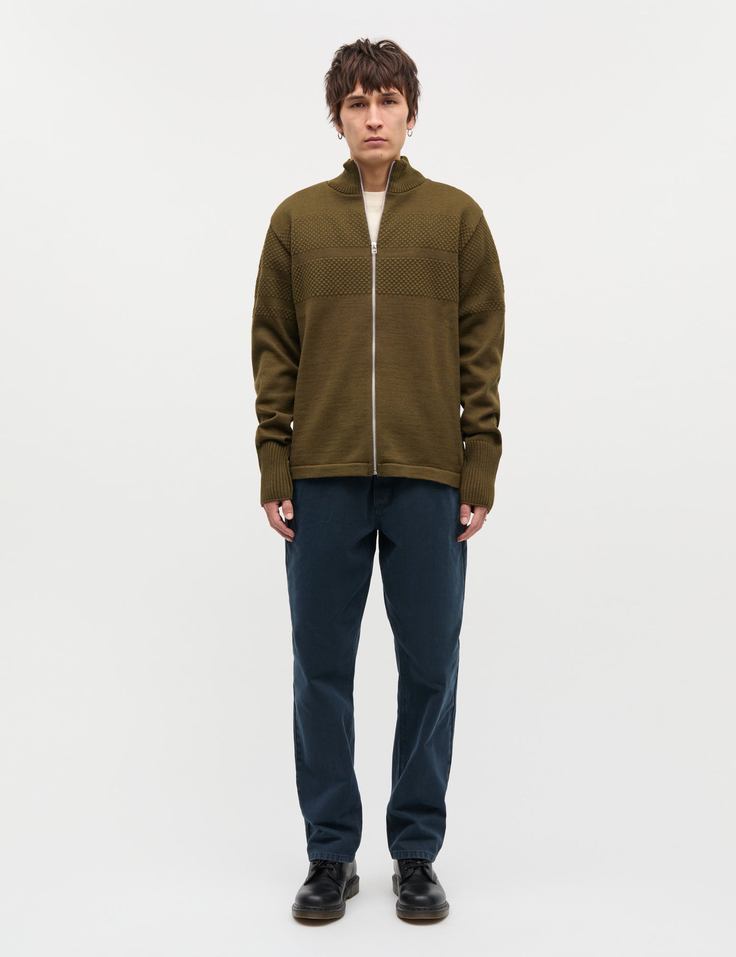 Wool Klemens Zip Knit, Beech