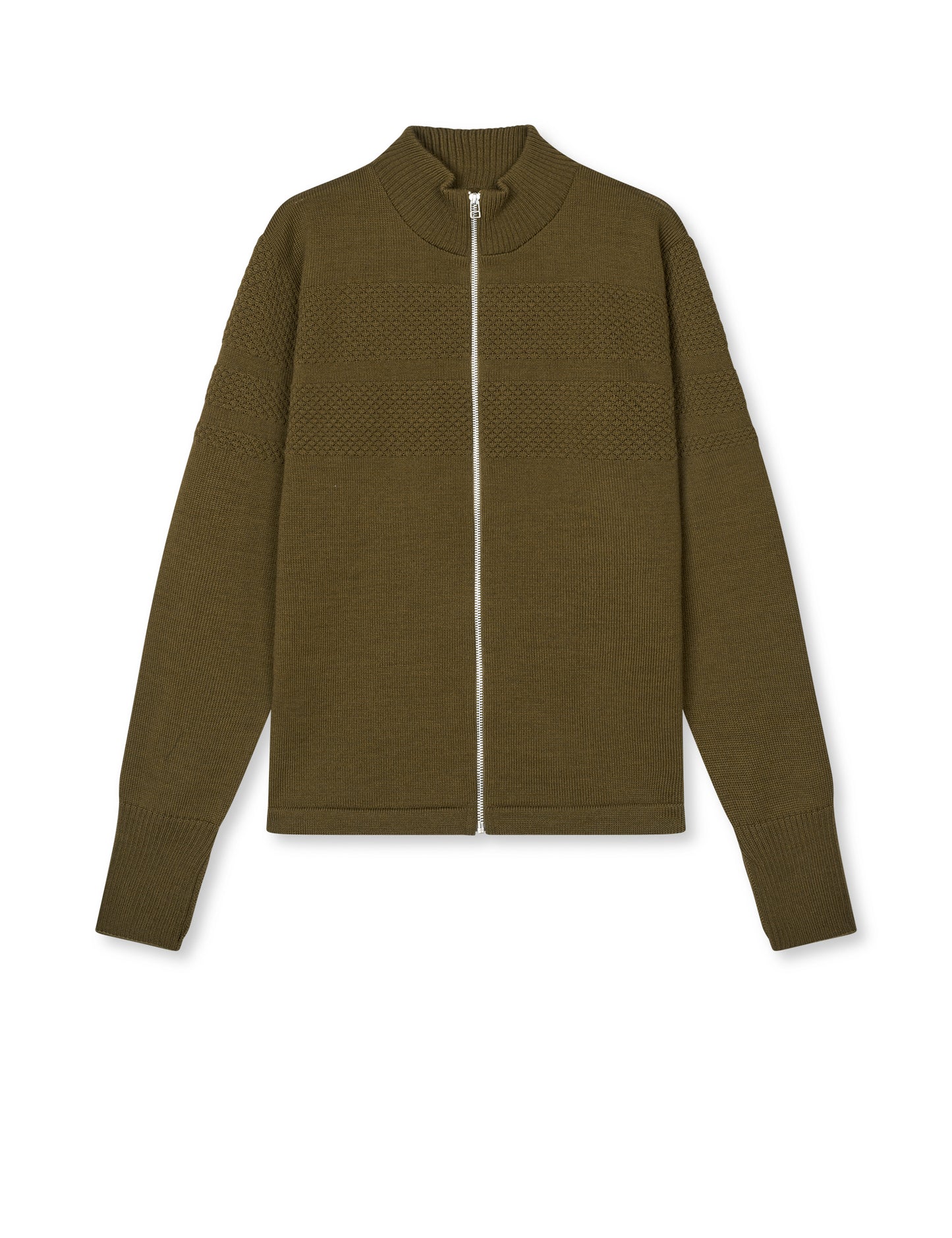 Wool Klemens Zip Knit, Beech