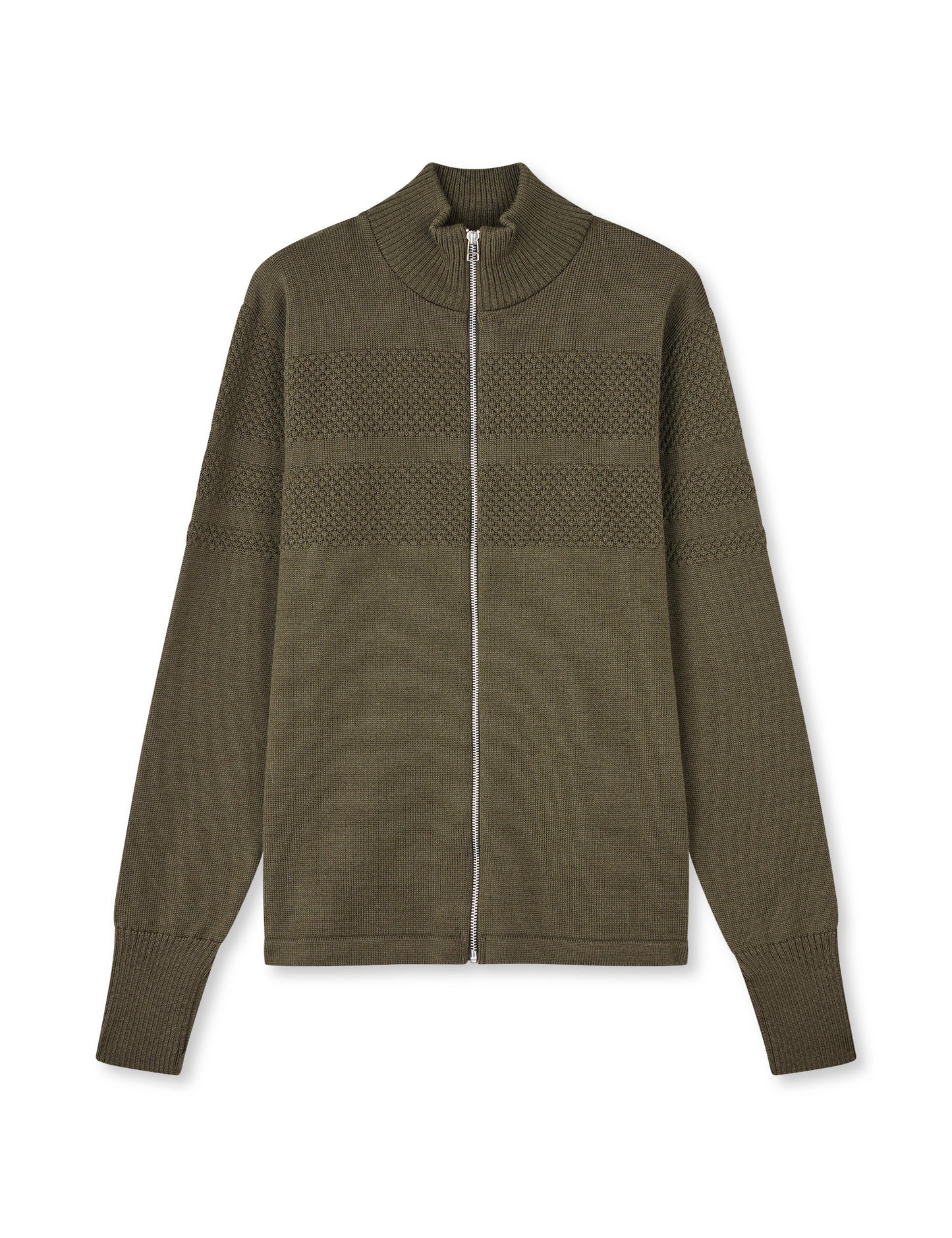 Wool Klemens Zip Knit, Tarmac