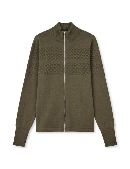 Wool Klemens Zip Knit, Tarmac