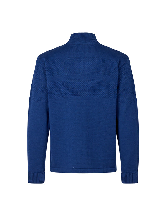 Wool Klemens Zip Knit, Estate Blue