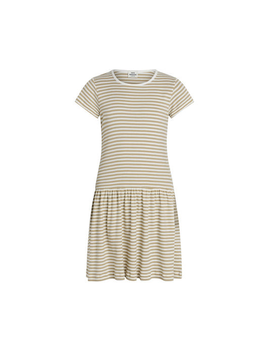 2x2 Cotton Stripe Daisina Dress, Elm/White